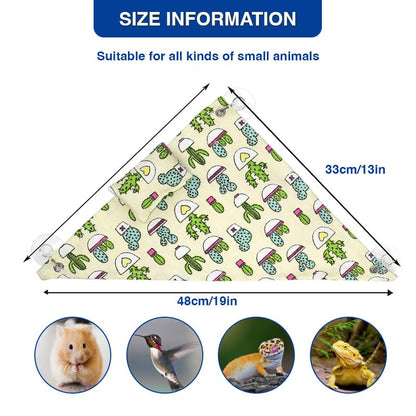 Bearded Dragon Hammock Swing Hanging Reptile Bed Lounger with Pillow Hooks & Suction for Large Small Bearded Dragons Geckos Lizards Snakes (Beige - color: Beige