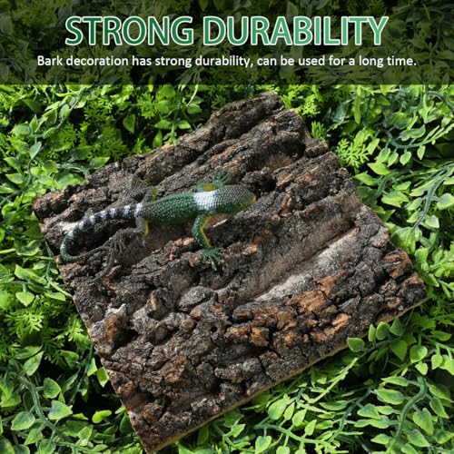 DOITOOL 4 Pcs Cork Bark for Reptiles, 5.9”x5.9” Natural Wood Terrarium Background Decor, Lizard Tank Accessories Climbing Mat Setup for Bearded Dragon Gecko Snake Frog