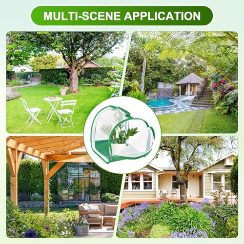 M METERXITY Butterfly Habitat Cage Terrarium, Outdoor Collapsible Mesh Pop-up with Zipper Protection for Breeding Butterfly/Ladybug, Mesh Plant Enclosure [White with Green, 8 x 8 x 8 Inch]