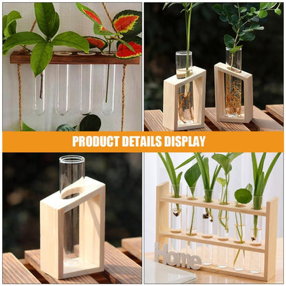 4-Pack Glass Test Tube Vases for Plant Propagation Hydroponic Planter Tubes Indoor Flower Display Terrarium Plant Holders 4.33In