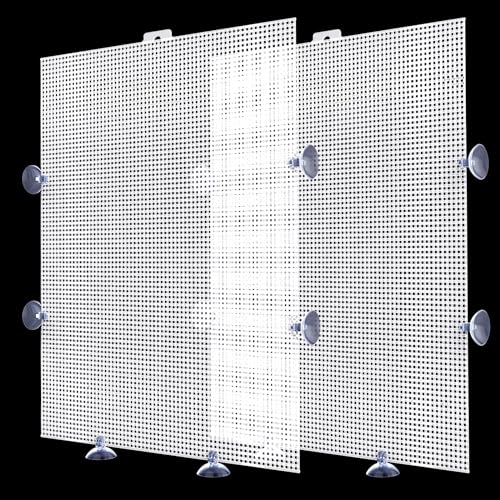 2 Pack Fish Tank Divider, Plastic Grid Cuttable Grid Plate Fish Separator with 12 Suction Cups DIY Designed Clear Easy to Bent 17 * 13in - size: 17x13in