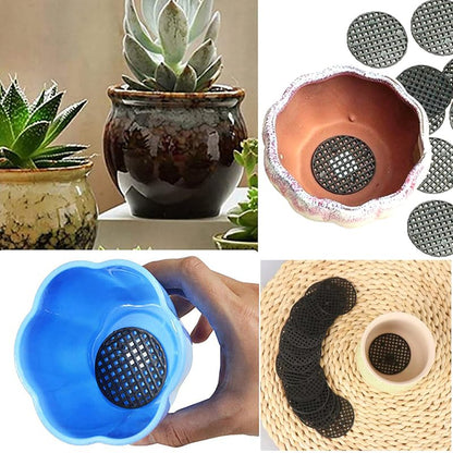 200 Pack Plant Pots Hole Mesh Pad Plastic Flower Pots Drainage Hole Cover Screen Filter for Flower Planters Boxes Ceramic Succulent Planter Terracotta Clay Pot Bonsai Outlet Training Pot