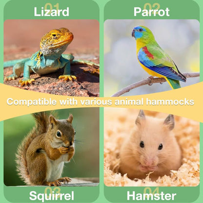 Reptile Hammock Swing Hanging Bed, PP Grass Pad，Portable Bird Swing Stand Reptile Natural Swing Hanging Bed for Bearded Dragon Leopard Gecko Lizard Birds Parrots（Square） - color: Square