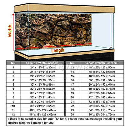 Rock Wall Aquarium Background Poster PVC Fish Tank Decor Landscape 24 36 48 72 (36" x 16"/ 91 x 41cm) - size: 36" x 16"/ 91 x 41cm