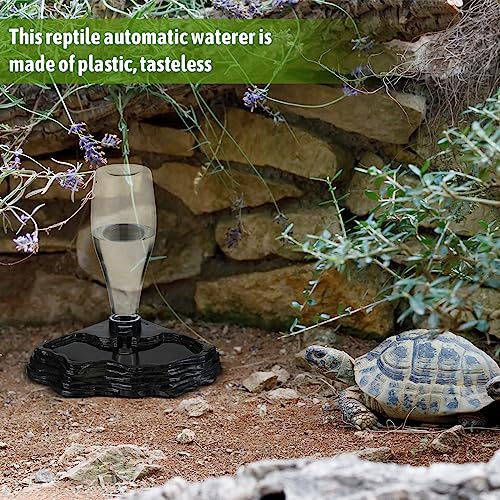 Mumufy Reptile Water Feeder, 2 Pack, Automatic Water Dispenser, 13.5Oz, for Bearded Dragon, Terrarium, Turtle, Geckos, Frog - color: black, clear