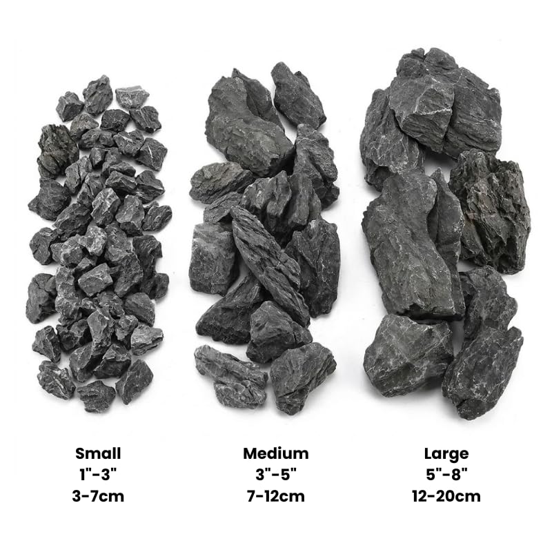 Natural Seiryu Rocks - Aquariums Stones with White Veins for Fish Tank, Aquariums, and Paludariums - Decorative Rocks for Terrariums, Vivariums, Reptile Enclosures, and Gardens (4.5lb/ 2kg - 1"-3") - size: 4.5lb/ 2kg - 1"-3"