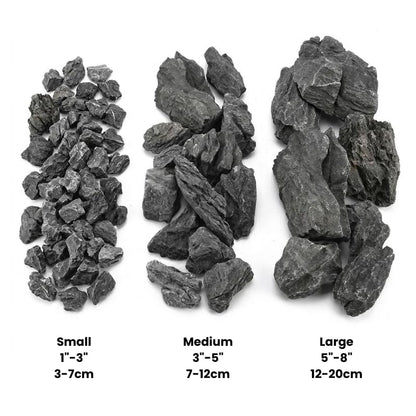 Natural Seiryu Rocks - Aquariums Stones with White Veins for Fish Tank, Aquariums, and Paludariums - Decorative Rocks for Terrariums, Vivariums, Reptile Enclosures, and Gardens (4.5lb/ 2kg - 1"-3") - size: 4.5lb/ 2kg - 1"-3"