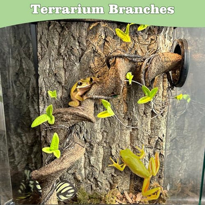 Reptile Climbing Decor 2 Pack Thick Wood Branches Snake Habitat Decorations Terrarium Wooden Tree Trunk Ornament for Bearded Dragon Lizard Snake Geckos Chameleon Frog - size: 14-16 inches