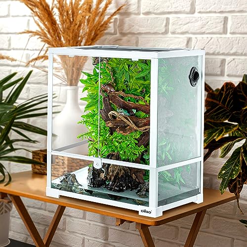 30 Gallon Reptile Tank 18" x 18" x 24" Reptile Terrarium, Full View Glass Terrarium Tank with Double Hinge Door for Reptiles Amphibians, Bearded Dragon Gecko Lizard Snake - size: 18" x 18" x 24"