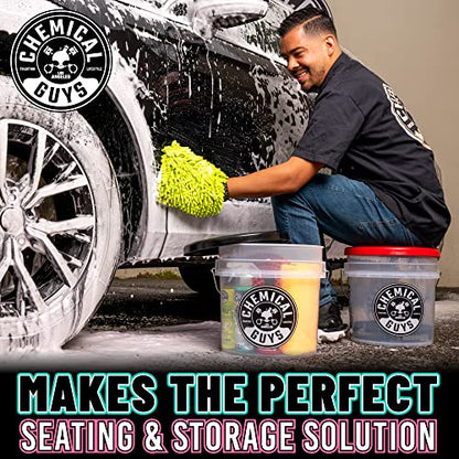Chemical Guys Two Car Wash Bucket Kit with Dual Dirt Trap Filters, Chenille Wash Mitt, Mr. Pink, Citrus Wash, After Wash, and Drying Towel - 11 Items - Two Bucket Method Complete Setup | Two buckets with dirt traps, chenille mitt, Mr. Pink, Citrus Wash, A