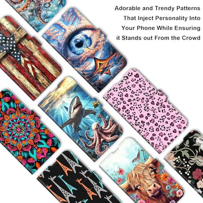 for Cricket Outlast 5G 2024 Wallet case with RFID Blocking Credit Card Holder Kickstand, Folio Flip PU Leather Shockproof Protective Cover for AT&T Motivate Pro 5G, Eagle Flag - color: Eagle Flag