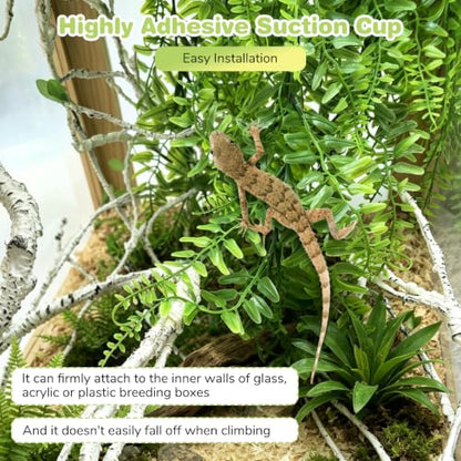 PINVNBY Reptile Plants Hanging Fake Vines Boston Climbing Terrarium Plant with Suction Cup for Bearded Dragons Lizards Geckos Snake Pets Hermit Crab and Tank Habitat Decorations (4 Pack) - size: 4PCS