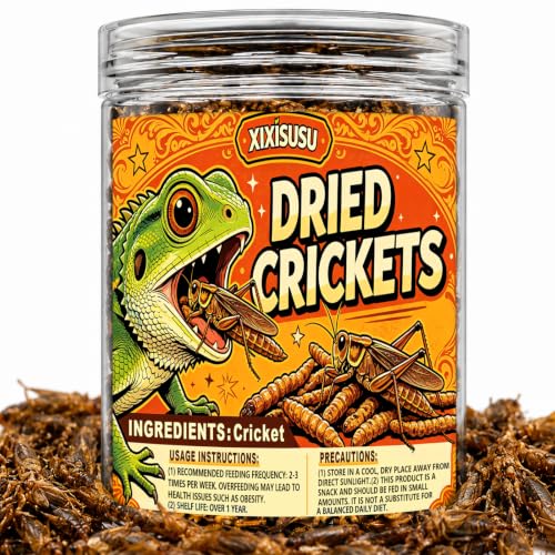Freeze Dried Crickets – 4 Oz High Protein Freeze Dried Crickets, Food for Reptiles, Bearded Dragons, Lizards, Geckos, Birds, Fish,Hedgehogs, Bearded Dragon Food