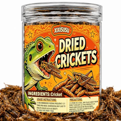 Freeze Dried Crickets – 4 Oz High Protein Freeze Dried Crickets, Food for Reptiles, Bearded Dragons, Lizards, Geckos, Birds, Fish,Hedgehogs, Bearded Dragon Food