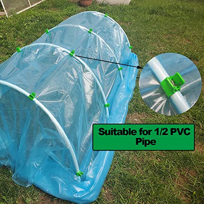 Greenhouse Clamps for 1/2 Inch PVC Pipe, Greenhouse Hoops,Support Frame, Grow Tunnel,Plant Support Garden Stakes.For Fixing Plant Cover, Garden Plastic Sheeting, Film Row Cover, Net. - size: for 1/2 inch PVC Pipe