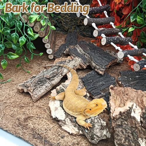BNOSDM Reptile Cork Bark Substrate Tortoise Bedding for Lizard, Crested Gecko
