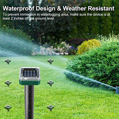 Mole Repellent Solar Powered, 10 Pack Solar Mole Repellents Ultrasonic for Vole, Snakes, Gopher, Waterproof Sonic Vole Deterrent Spikes,Snake Gopher for Garden and Yard - size: 1 Count (Pack of 10)