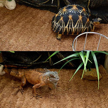 Hamiledyi Reptile Carpet Mat 19.7x11.8in Coconut Fiber Substrate Lizard Cage Pad Tortoise Substrate Liner Snake Coco Liner for Bearded Dragon Gecko Turtle Chamelon Iguana