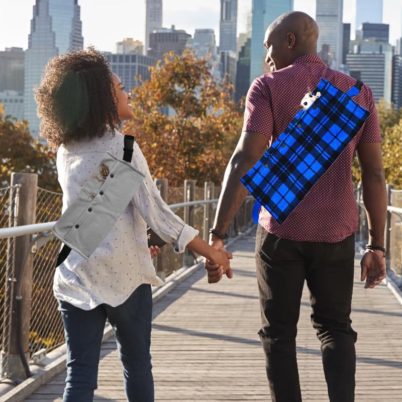 Small Animal Sling Carrier,Small Animal Bag for Bearded Dragons Lizards and Reptile with Adjustable Strap Tow Rope 3 Sizes Pack + Small Animal Sling Carrier（Blue Grid） - color: Blue Grid