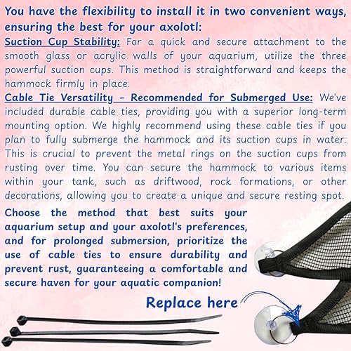 Axolotl Hammock for Aquarium and Ceramic Feeding Dish, Axolotl Hammock, Reptile Triangle Hammocks with Tray Feeder, Axolotls Accessories for Tank, Bearded Dragon Tank Accessories (Black, M) - size: M
