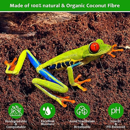 Riare 6 Pack Natural Coconut Fiber Substrate for Reptile- Premium Compressed Coconut Husk Terrarium Bedding for Reptile, Tortoise, Frogs, Snakes Hermit Crabs, Burrowing Animals - color: 6 Pack