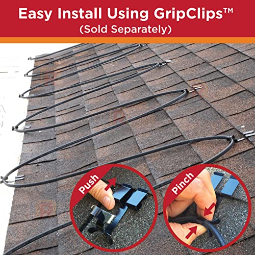 RADIANT SOLUTIONS HeatTapePro - Intelligent Commercial Grade Self-Regulating Heat Cable with GlowCap™ - 10 YR warranty - Ice Dam & Pipe Freeze Protection - 137 ft cable + 10 Ft Cord, 120V, 6 watts/Ft - style: Heat Tape Pro (137 FT)