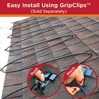 RADIANT SOLUTIONS HeatTapePro - Intelligent Commercial Grade Self-Regulating Heat Cable with GlowCap™ - 10 YR warranty - Ice Dam & Pipe Freeze Protection - 24 ft cable + 10 Ft Cord, 120V, 6 watts/Ft - style: Heat Tape Pro (24 FT)