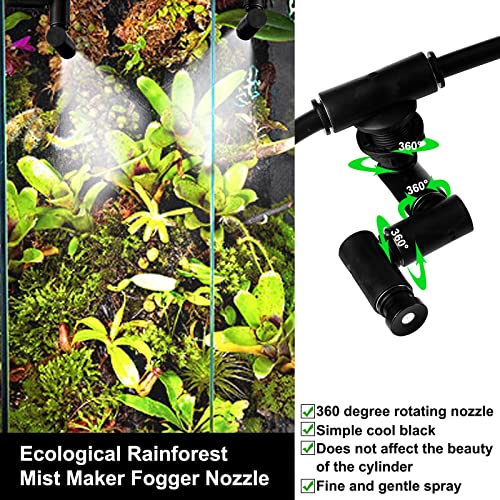 Reptile Humidifier, Intelligent Misting System with Timer, 360 Reptile Fogger for Chameleon, Lizard, Snake, Turtle, Frog, Amphibian, Rainforest Plants