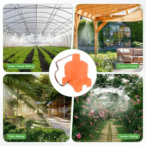 M METERXITY 3-Pack Flat Fan Spray Tips, 2mm Pore Plastic Spray Nozzle with Clip Adjustable Atomization Nozzle for 3/4" Hose, 0.24 Cubic Meters Per Hour [Orange, 65 Degree] - size: 2mm x 3/4"