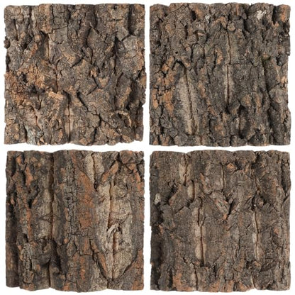 Toddmomy Cork Bark Reptile Terrarium Background 8 Pieces Natural Bark Wood for Gecko Lizard Frog Bearded Dragon Aquarium Decorations Climbing Habitat Decor 5.90 X 5.90 X 1.57 in - size: 8pcs