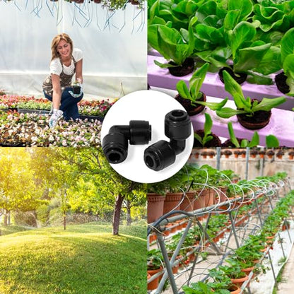 30 Pack Quick Connect 1/4" Drip Irrigation Elbow Coupling Connector,Universal 90 Degree Elbow Fitting for 1/4 Inch Irrigation Tubing,Leak Free Fittings for Sprinkler or Drip Irrigation System - size: 30PCS 1/4" Elbow Coupling Connectors