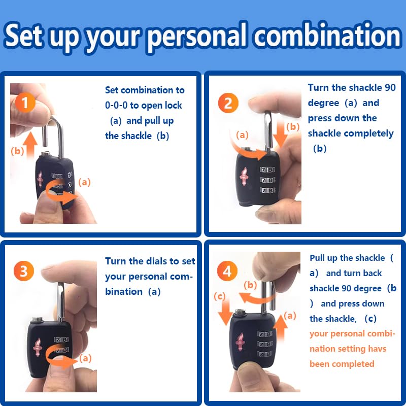 Safe Skies 3-Digit TSA Lock 2-Pack Black – Easy Set for Luggage | 2/4/6 pack. 3-digit resettable. TSA Safe Skies recognized. Lightweight. 90-day warranty. - color: 2 PACK BLACK
