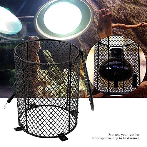 TOPINCN Reptile Heater Guard, Cylinder Shape Anti Scald Heating Bulb Lamp Enclosure Cage Protector Heat Light Mesh Cover Lampshade for Day Night - color: Cylinder