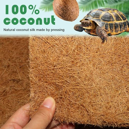 of 4 Natural Coconuts Fiber Reptiles Carpet for Tortoises and Lizards Terrariums Bedding Mat Substrate Liner Tortoises Bedding - size: S