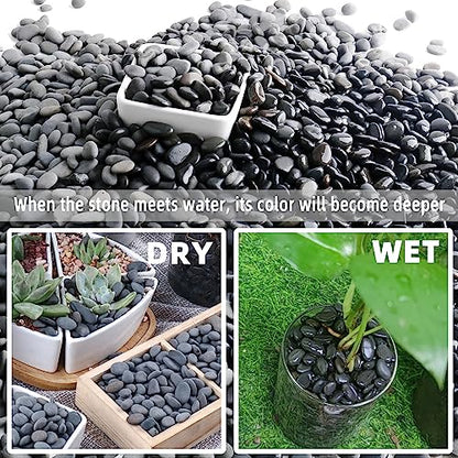 2.4lb River Rocks Pebbles for Plants & Succulents, Decorative Outdoor Landscaping & Aquarium Garden Rocks - size: 2.4LB, style: Small