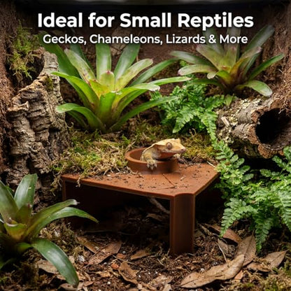 Reptile Corner Underground Cave Viewing Hide, Aquariums & Terrariums Decor, Hognose Snake, Corn Snake, Leopard Gecko Hideout Reptile Habitat Tank Enrichment (Brown)