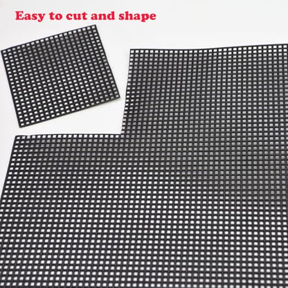 5 Pieces 7 Count Plastic Canvas,Mesh for Eyes,10.2 x 13.2 Inch Plastic Mesh Canvas Sheets for Embroidery,Yarn Crafting,Crochet Projects,Fish Tank Divider (Black) - color: Black