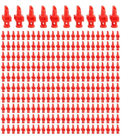 Micro Sprayer Irrigation System 250PCS 360 Degree Misting Nozzle Irrigation | Sprinklers Sprayer For Garden 0.15IN Drill Diameter Not For 1/4 Inch Hose, 360 Degree Cover Area : 0.9 - 1.1 m - size: 250pcs-360DR-Red