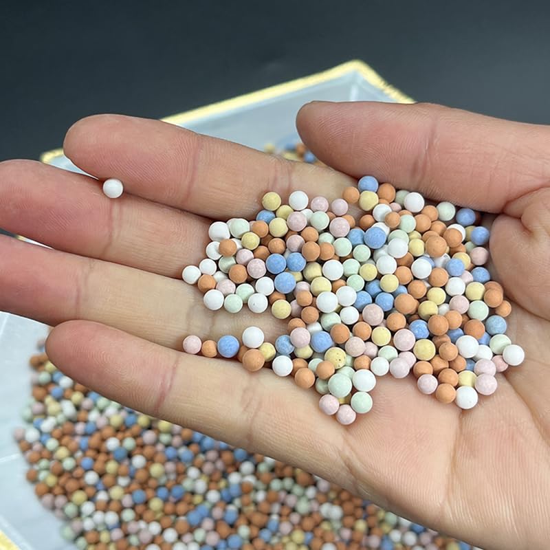 2 lb Clay Pebbles Clay Balls for Plants 3mm-5mm Mini Hydroponics Ceramic Ball Horticultural Grade Succulent Soil,for Plant Pots Vase Fillers Hydroponic Growing (Colourful)