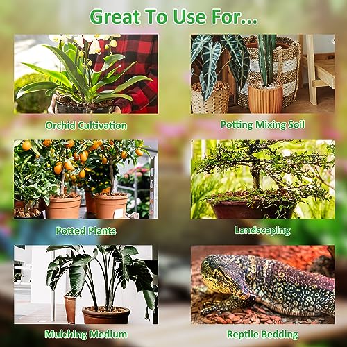 Riare 4 Pack Organic Coco Coir Chips for Plants, 4.4 lb Coconut Husk Bricks | Low EC & pH-Balanced Coco Husk Substrate with Drainage & Aeration, High-Expansion Mulch for Landscaping, Orchids & Soil Mix - size: 4 Pack