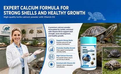 Turtle Calcium Powder D3- Phosphorus Free - Ultra fine Powder (2.82 oz)