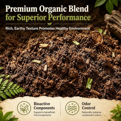 2PCS Reptile Soil Substrate, Bioactive Terrarium Soil & Moisture Retaining Substrate for Snake Bedding, Tortoise, Hermit Crab, Tarantulas, Lizards – Reptile Tank Bedding
