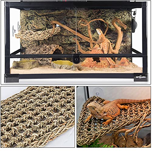 Tfwadmx 3 Pack Bearded Dragon Hammock Lizards Lounger Reptile Climbing Accessories, Natural Seagrass Fibers Hammock for Reptiles Geckos Anoles Iguanas Hermit Crabs Triangular - size: 11x8In