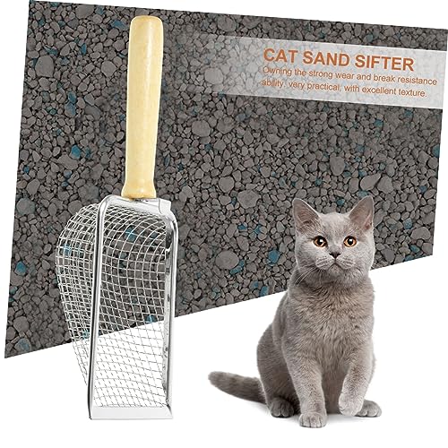 POPETPOP Cat Litter Scoop with Long Handle Reusable Reptile Waste Shovel Ergonomic Grip for Easy Cleanup for Cats and Reptiles Non Stick Design