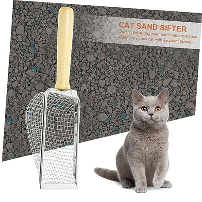 POPETPOP Cat Litter Scoop with Long Handle Reusable Reptile Waste Shovel Ergonomic Grip for Easy Cleanup for Cats and Reptiles Non Stick Design