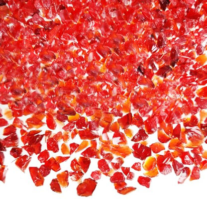 1.3 LB Crushed Glass Broken Pieces for Crafts,Epoxy Resin Arts Projects,Red | Fire Glass Pieces,Vase Fillers,Candle Holder Small Pebble,Home Accents,Terrarium Stones - color: Red