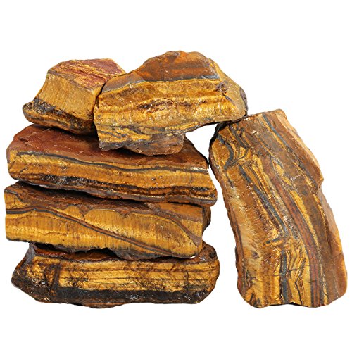 SUNYIK 1LB Natural Raw Tiger's Eye Stones Rock for Tumbling Cabbing | Irregular Healing Crystal Rock Stones for Aquarium, Terrarium Fish Tank, Fountain Rocks, Jewelry Making, Rock Collections - color: Tiger's Eye Stone(0.8"-1.5")