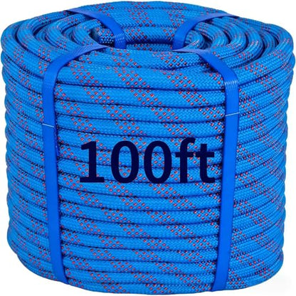100ft 3/8 Inch Climbing Rope, Heavy Duty Arborist Rope(Blue) - size: 3/8in-100ft-Blue