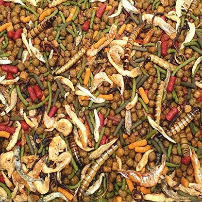 Gourmet Blend of 9-Types Ultra Aquatic Turtle Diet Mix of Floating Pellets, Krill, Floating Sticks, Dried Fish a Complete Aquatic Turtle Diet GB-540-1/4-lb - size: 4 Ounce (Pack of 1)