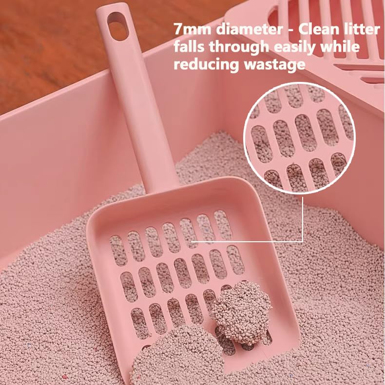 2 in 1 Cat Litter Scoop with Holder Stand Cat Stuff Cat Scooper for Litter Box Cat Accessories Cat Supplies Kitty Pink - color: L-Pink